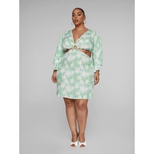 NWT Fashion to Figure Tika Palm Print O-Ring Dress